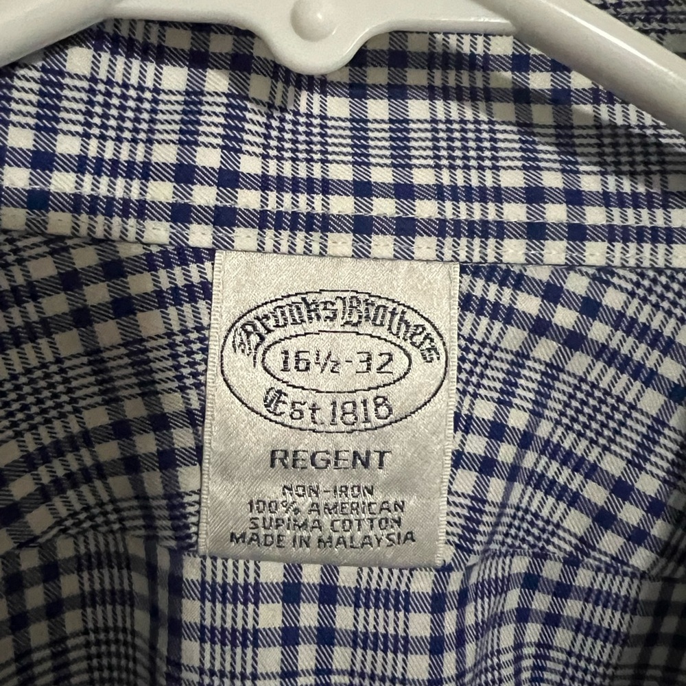 BROOKS BROTHERS No Iron 100% American Supima Cotton Button Down Men's 16 1/2-32 - Picture 3 of 4
